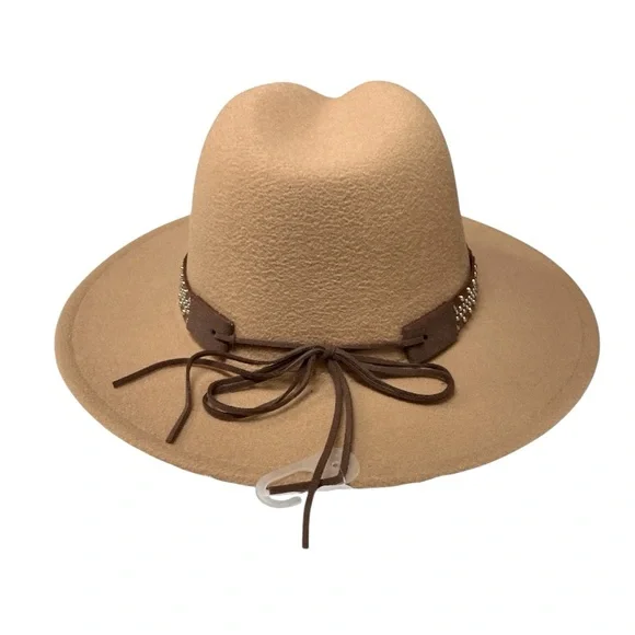 Felt Fedora Embellishment Studded Band Hat - Picture 7 of 14